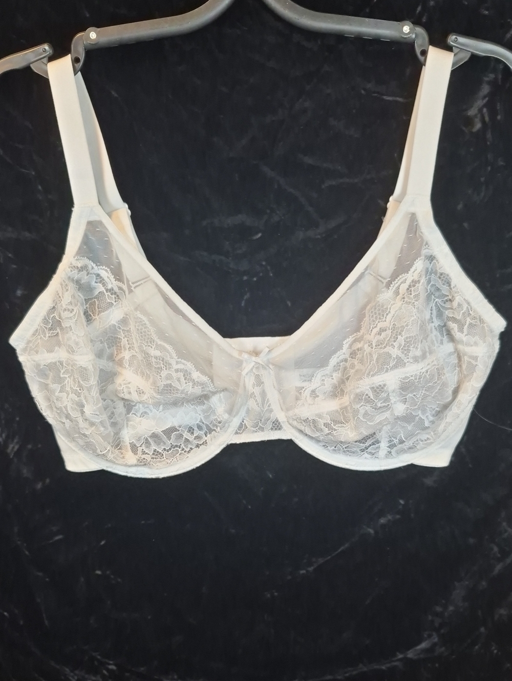 Sheer Lace Underwire Bra in Ivory - Supportive Everyday Style 36H